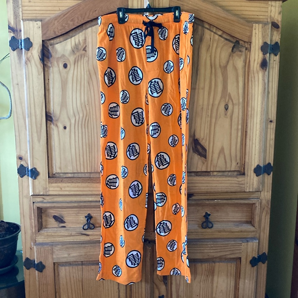 Men Dragonball Z orange black pajama lounge pants size XL - NWOT